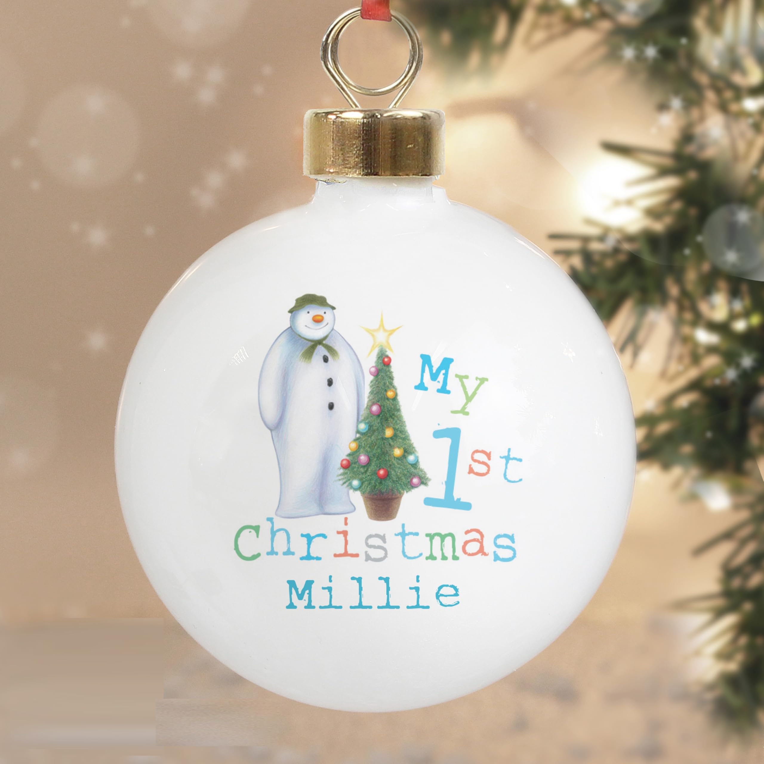 Personalised Memento Custom Personalised The Snowman My 1St Christmas Bauble - Baby’s First Christmas Keepsake