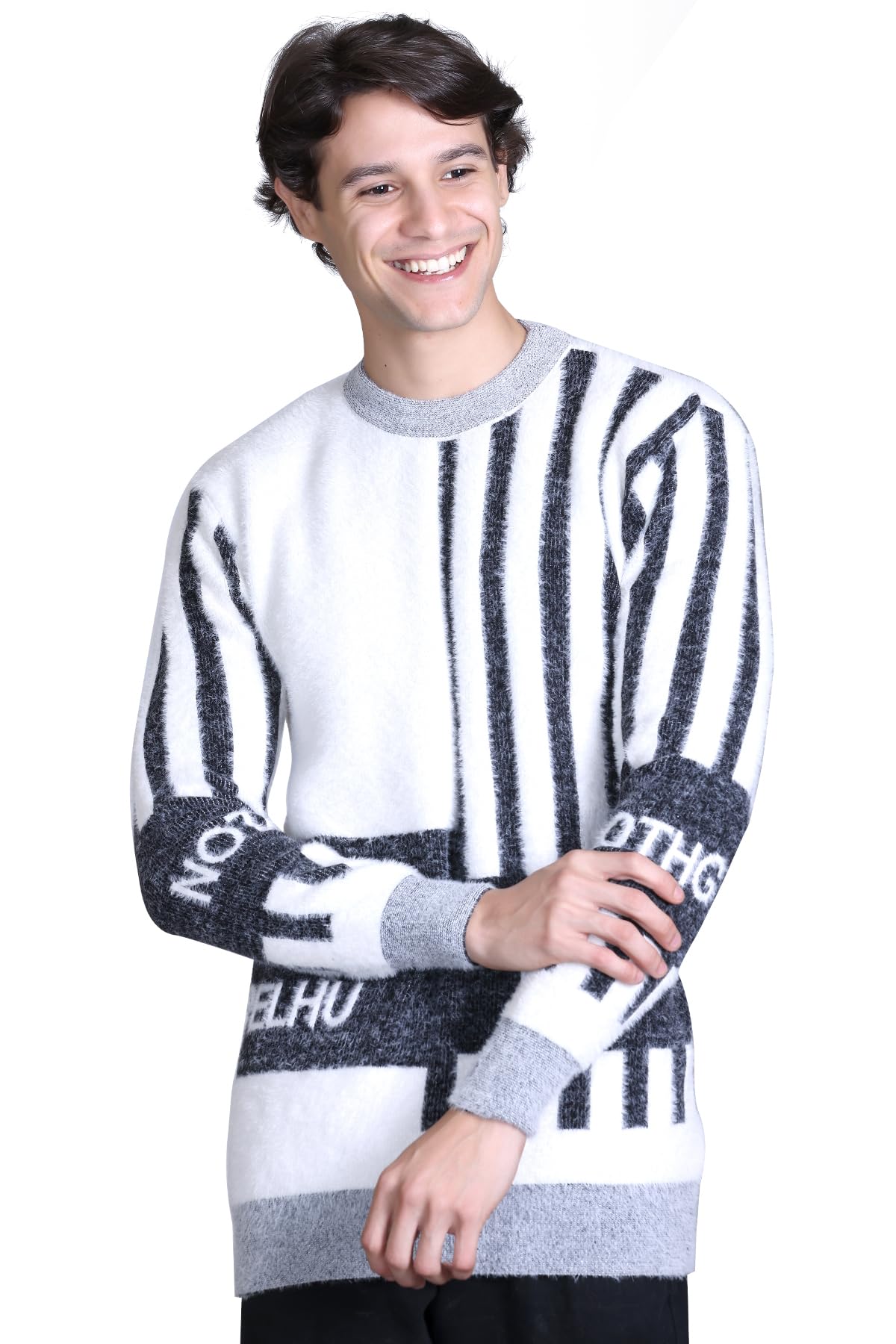 DZANTPrinted Woolen Sweater for Men – Classic Fit, Premium Fabric | Comfortable & Stylish Winter Clothing