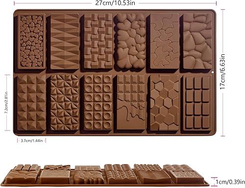 Miniatura 2 de 2 paquetes de moldes de silicona para chocolate, 12 cavidades de grado alimenticio antiadherentes para dulces, cubitos de hielo, fabricación de