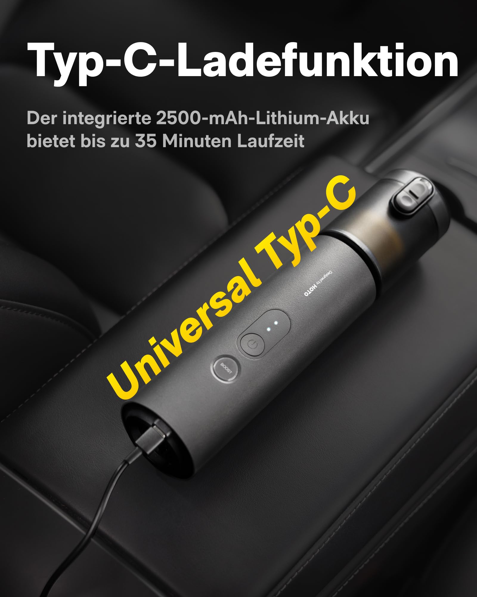 HOTO Handstaubsauger Akku 20000Pa Starke Saugkraft, 4-in-1-Kabelloser Autostaubsauger mit Gebläse- & Luftgebläsepumpe, Mini Staubsauger für Auto, Tierhaare, Teppich, Tastaturen & Schreibtisch