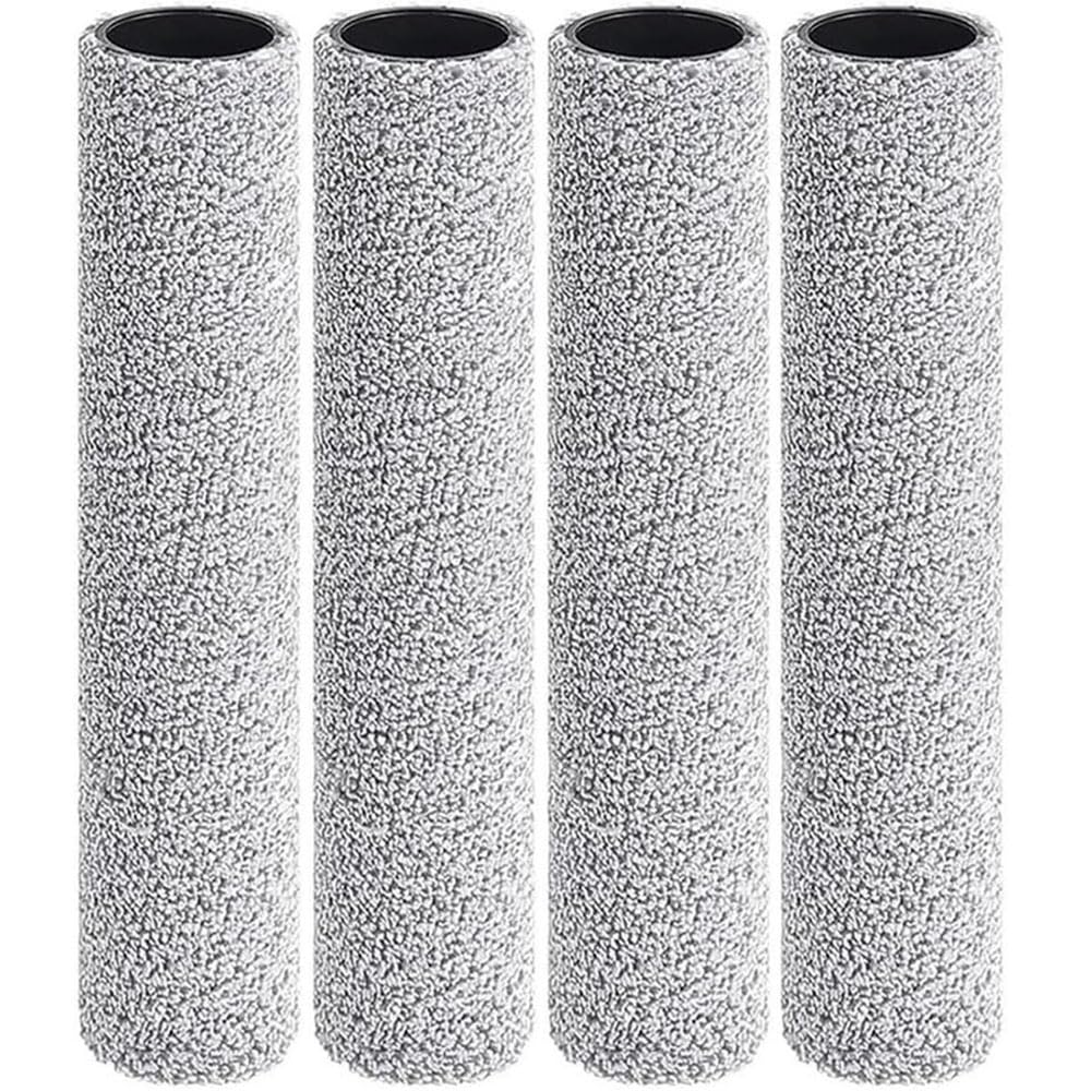 Hacobest Red Black 4Pcs Replacement Roller Brush For Roborock Qrevo Curv 2 Flow Robot Vacuum, Roborock Roller Mop, Roborock Qrevo Curv 2 Flow Roller Brush