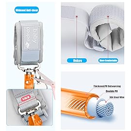 Toddler Harness Walking Leash- Child Anti Lost Wrist Link - Child Safety Harness - Upgrade with Reflective(6.5ft) - for Boys and Girls,Not Easy to Open Without Key(Orange)