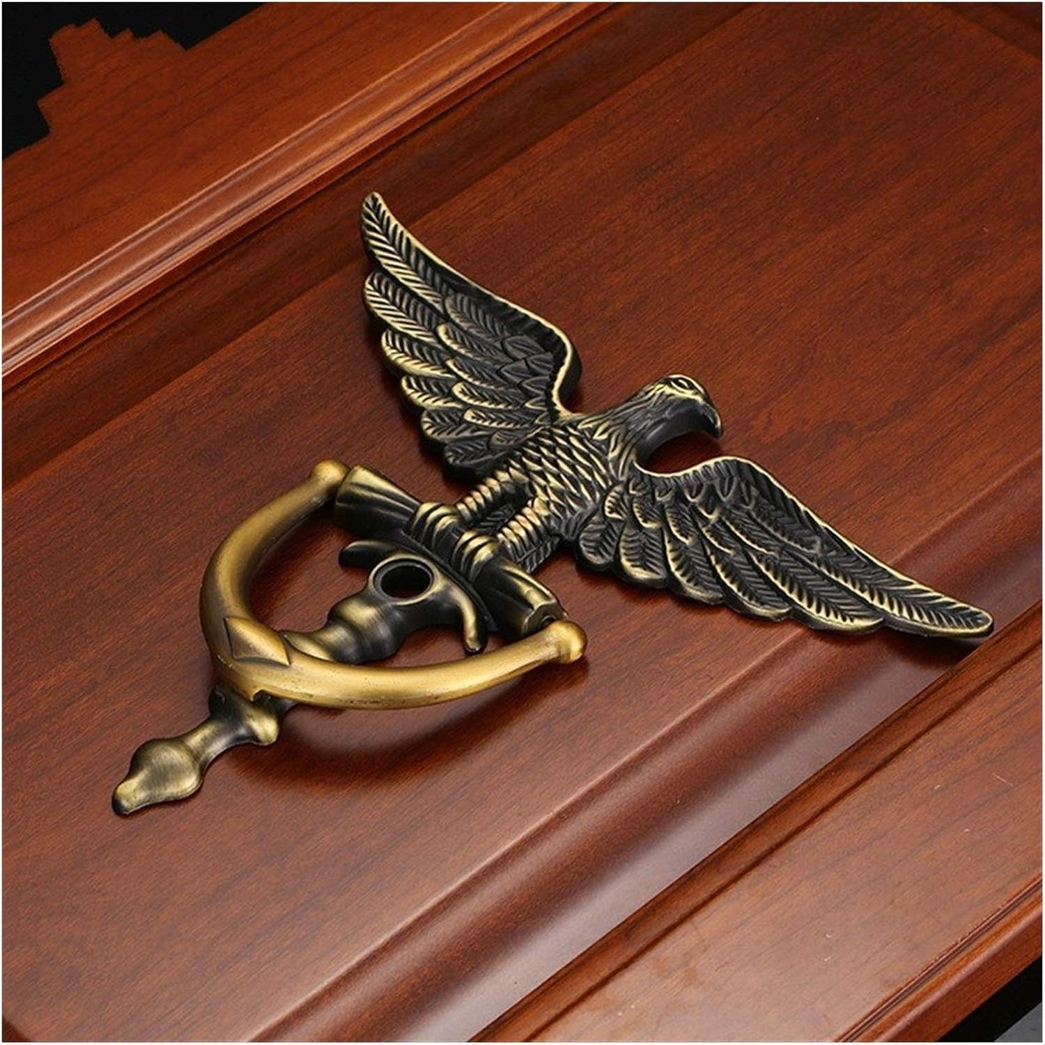 Zhaoqin C Door Knocker Door Knockers Iron Knocker Rafts Vintage Owl Door Knocking Antique Door Handle Garden Home Wall Decoration(C)