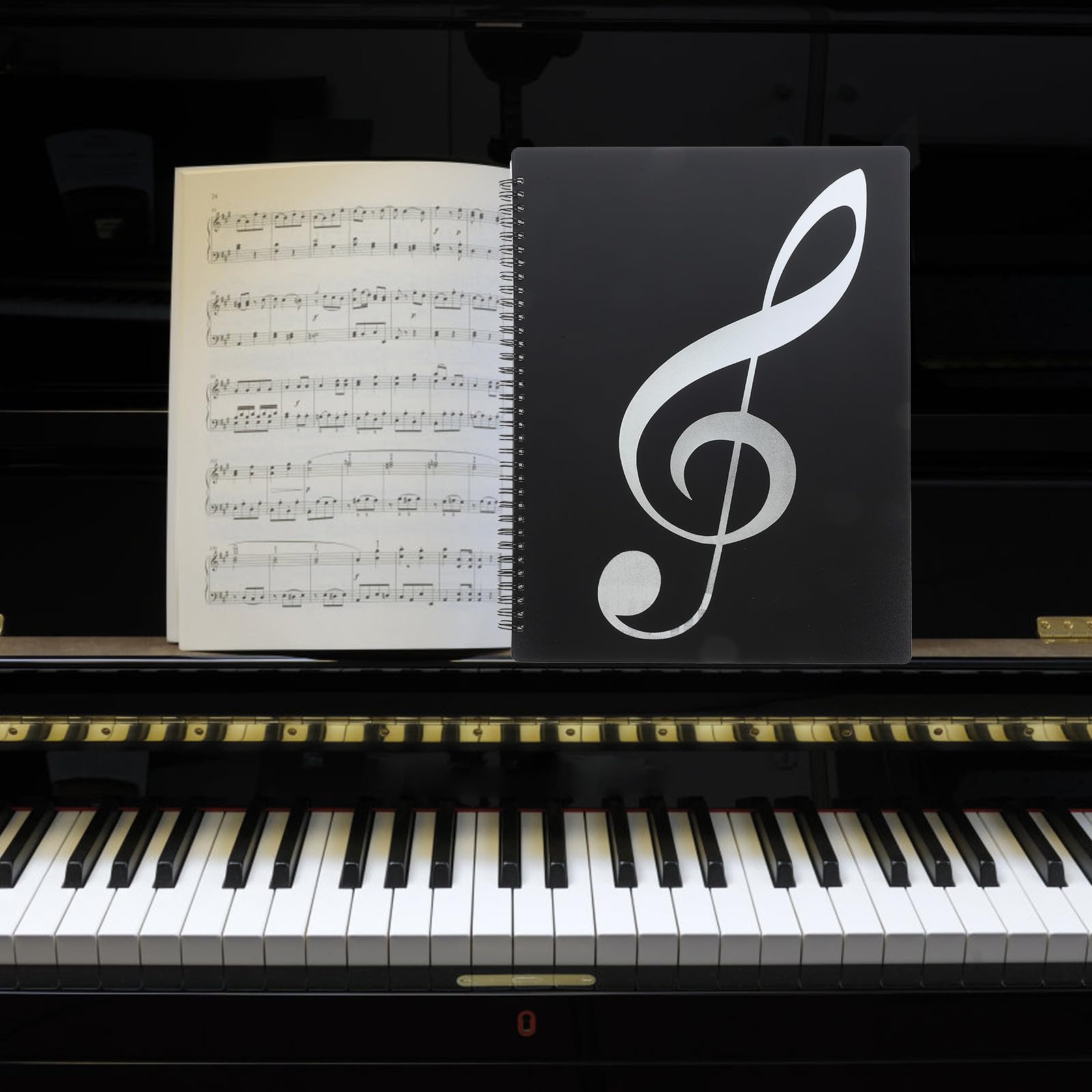 Classeur de Partitions Musicales A4 Réutilisable en Pp 20 Pages, Compact et Solide, pour Bureau et Enseignants