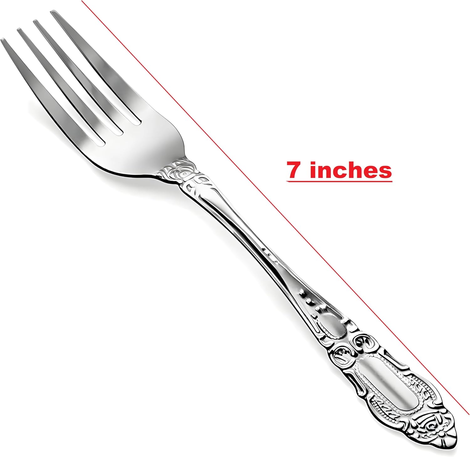12-Piece Dinner Forks Set – 7 Inch Stainless Steel Flatware, Classic Silverware, Dishwasher Safe, Everyday & Restaurant Use