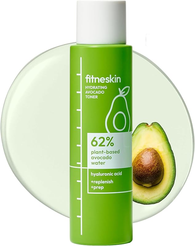 Tônico facial de abacate fitneskin com ácido hialurônico, sem álcool e sem fragrância, 150 mL