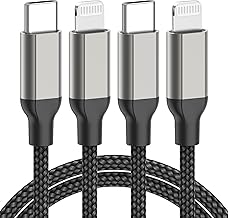 Lightning Cable USB C [2 Pack], MFi Certified 2 m Long iPhone Charging Cable, USB C Lightning Fast Charging Cable, Compatible with iPhone 14 13 12 11 Pro Max X 8 7 6 Plus SE - Black