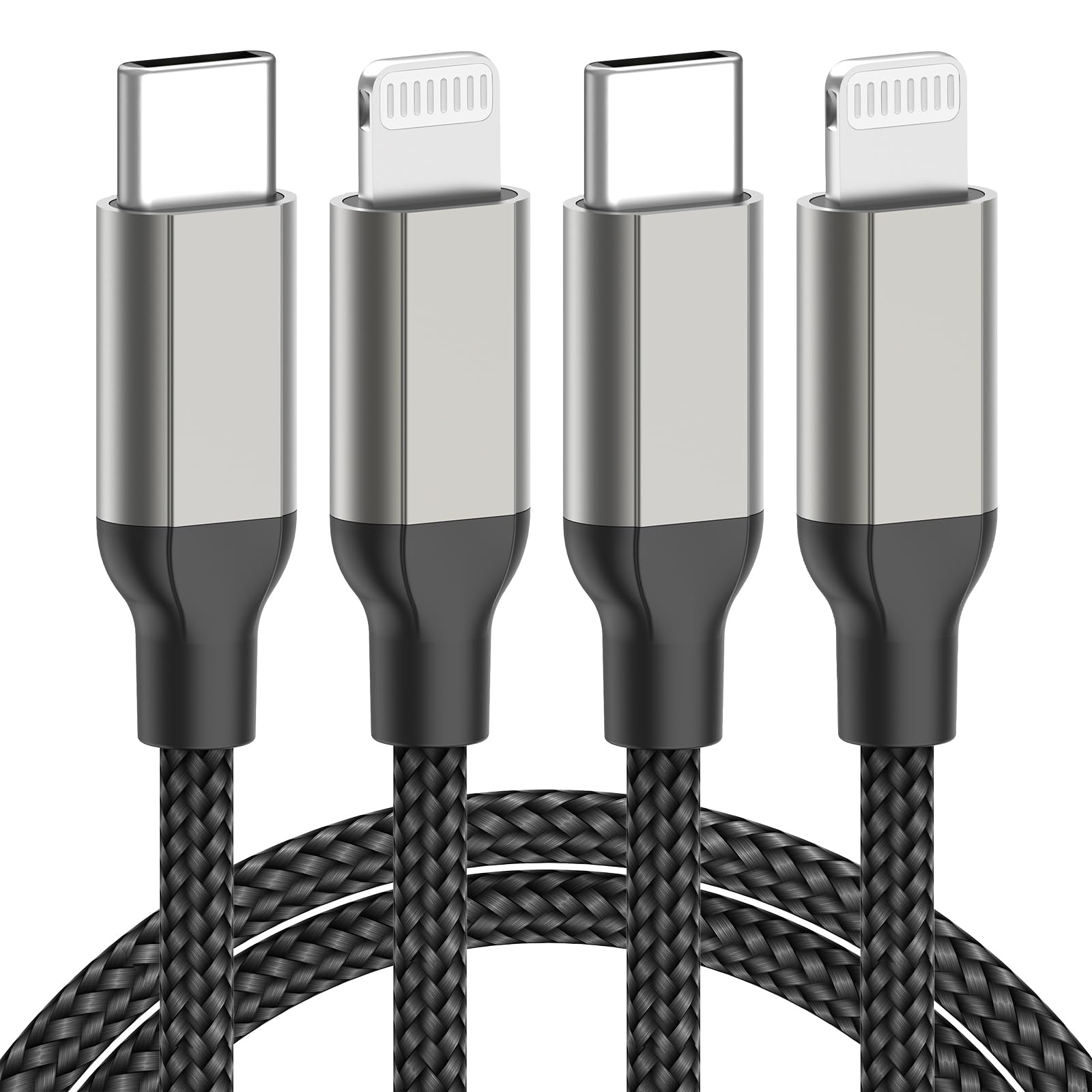 Acecene Cavo Lightning USB C [Confezione da 2], Certificato MFi 2m Cavo di Ricarica iPhone USB C Lightning Cavo di Ricarica Rapida Compatibile per iPhone 14 13 12 11 Pro Max X 8 7 6 Plus SE - Nero