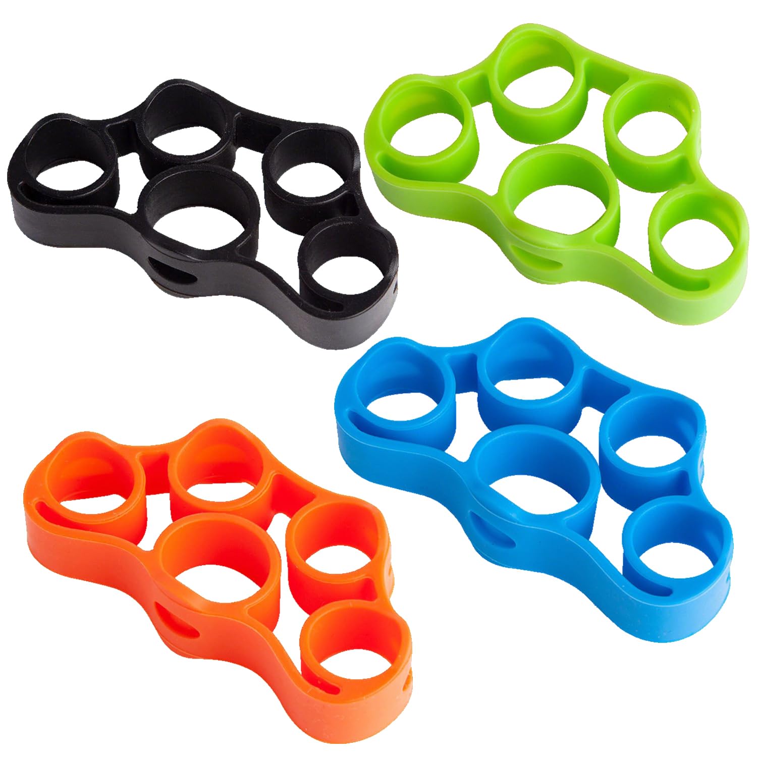 Verazquy 4Pcs Hand Exerciser Grip Strengthener Set Hand Grip Strengthener Finger Stretcher Resistance Bands Finger Extensor Bands for Forearm Strength Muscle