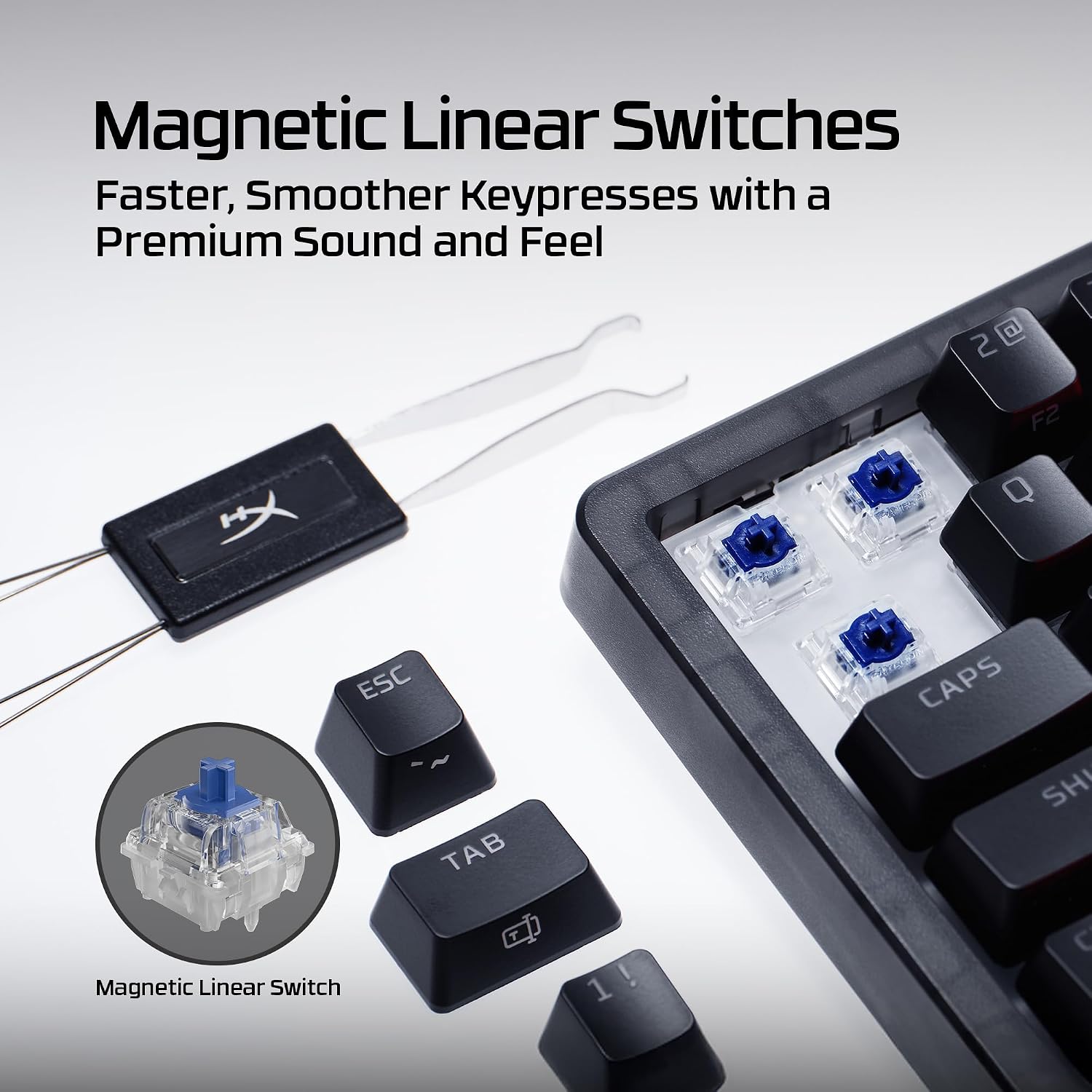 HyperX Origins 2 Pro 65 – Gaming Keyboard, PC, Magnetic Linear Switches, Rapid Trigger, Swappable Housing, Hotswap Switches, High Profile, 65 Layout, 8k Polling, Adjustable Angle, Mechanical Switches