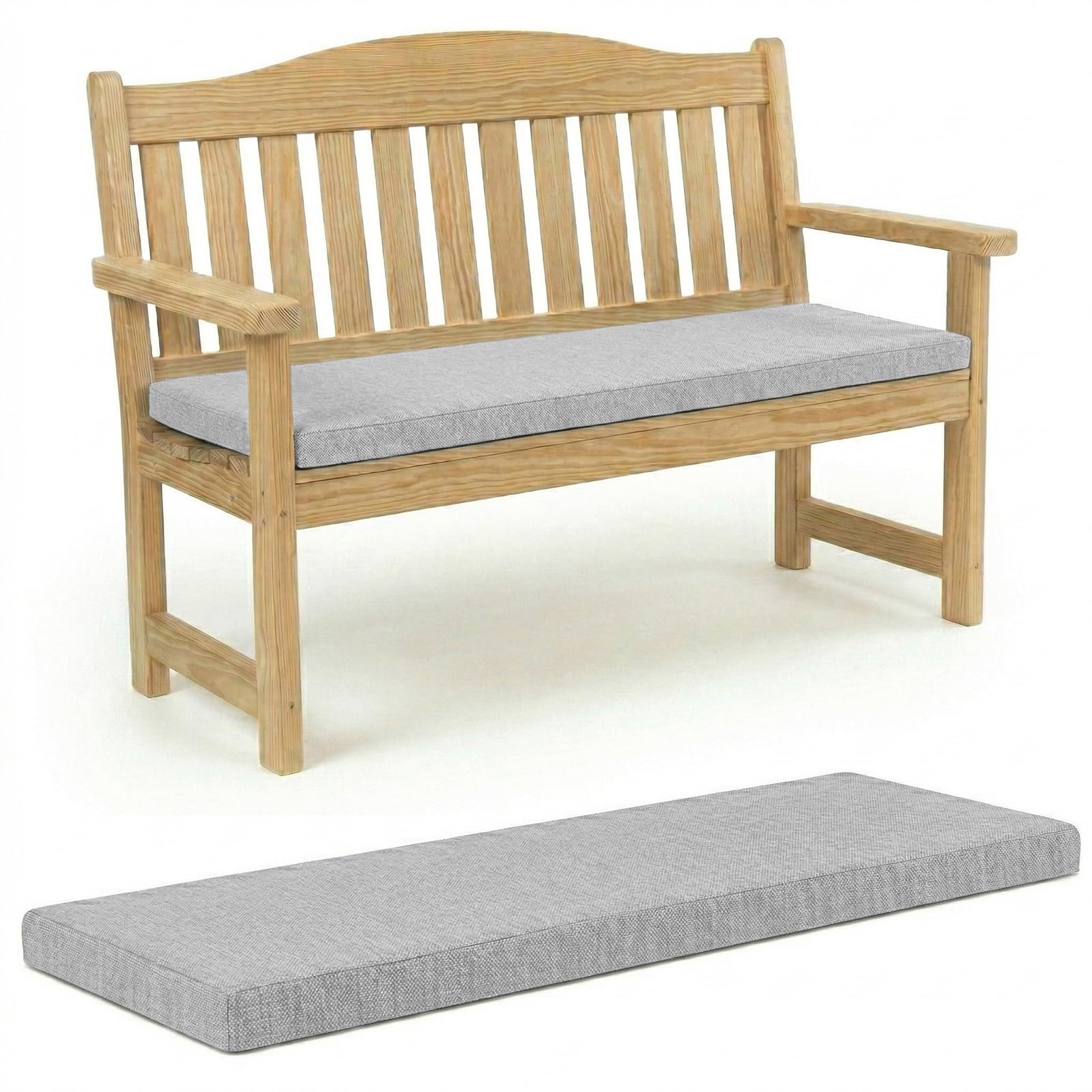 100% Waterproof Garden Bench Cushion 2/3/4 Seater Outdoor Long Bench Seat Pad for Lawn & Garden, Patio, Office