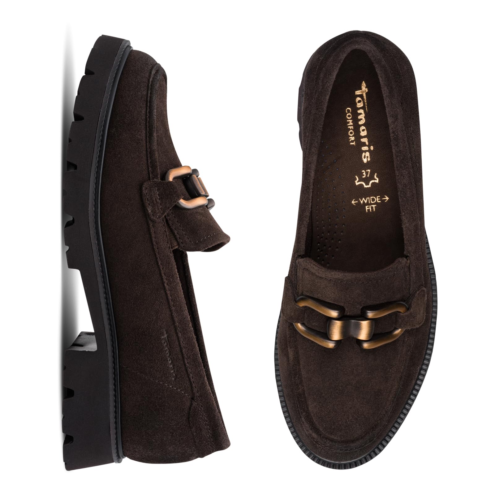 Tamaris Tamaris Damen Wide Fit Slipper Leder 8-84701-47 MocassinoDonna