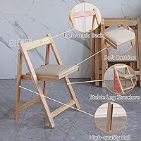 Vista 4 de Folding Dining Chairs with Padded Seat Lightweight sillas para Fiestas,2 Pack Folding Chair for Dinner,Party Wedding,Picnic Event, 196LB