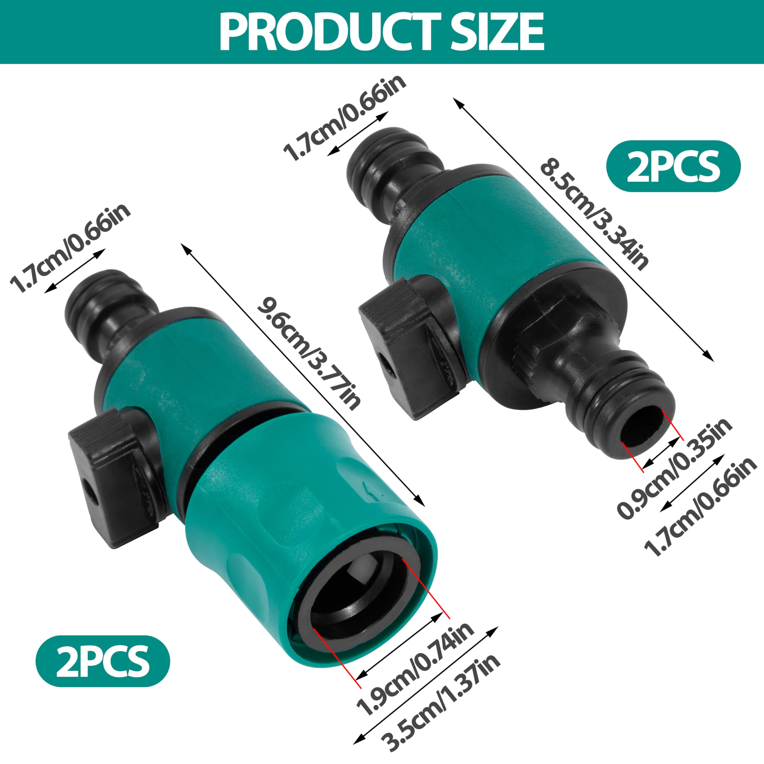 Valvole Di Intercettazione Con Impugnatura A T In Plastica Valvola Di Commutazione Connettore Ad Innesto Rapido Per Valvola Connettore Tubo Da Giardino (10 - Foto 12