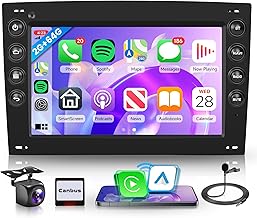 2G+64G Wireless Carplay Android Car Radio for Renault Megane 2 2002-2009 7 Inch Touchscreen Car Radio with Android Auto GPS Navi WiFi Mirror Link Bluetooth FM/RDS/USB/EQ/SWC Rear Camera