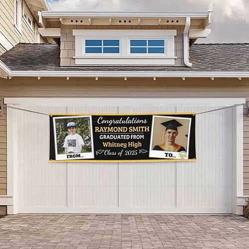 Miniatura 6 de Personazlied - Cartel de fotos de graduación para decoraciones de graduación de clase de 2023, 24 x 71 pulgadas, pancartas de fotos personalizadas
