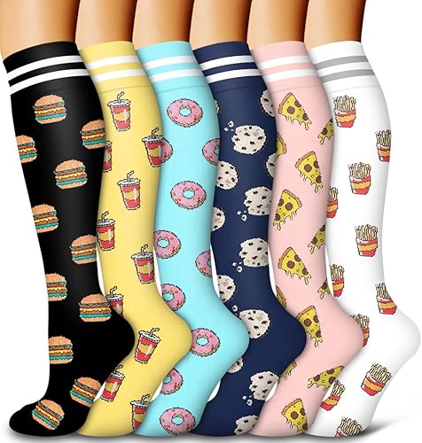 BLUEMAPLE - Paquete de 6calcetines de compresión con cobre para mujeres y hombres, ayuda a la circulación, el mejor aliado de los médicos, para