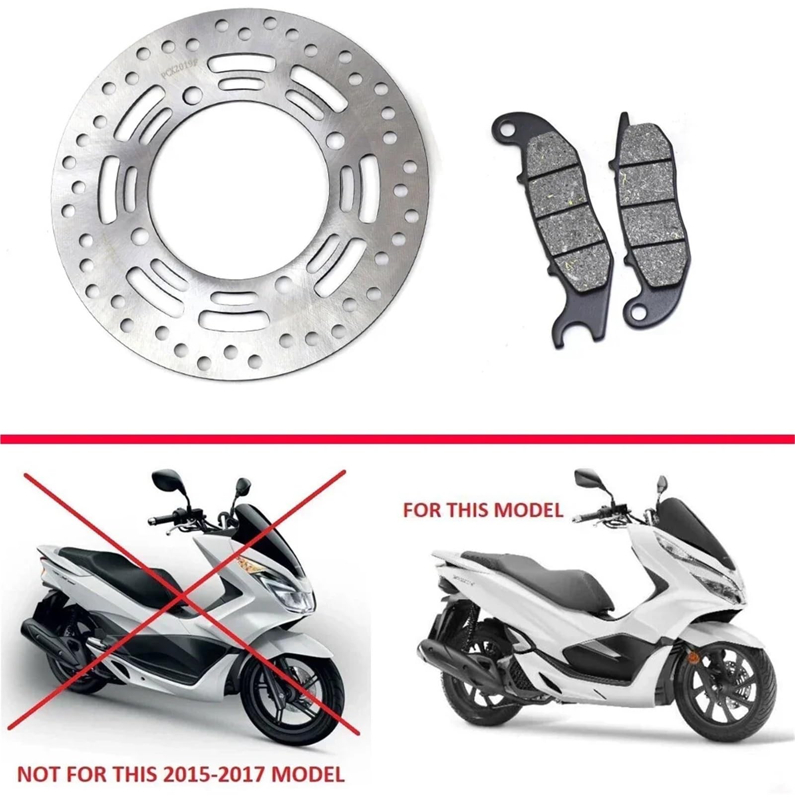 Posteriore Pastiglie freno Pastiglia freno a disco anteriore per moto adatta per Honda PCX125 PCX 125 2018-2021 Parti senza ABS