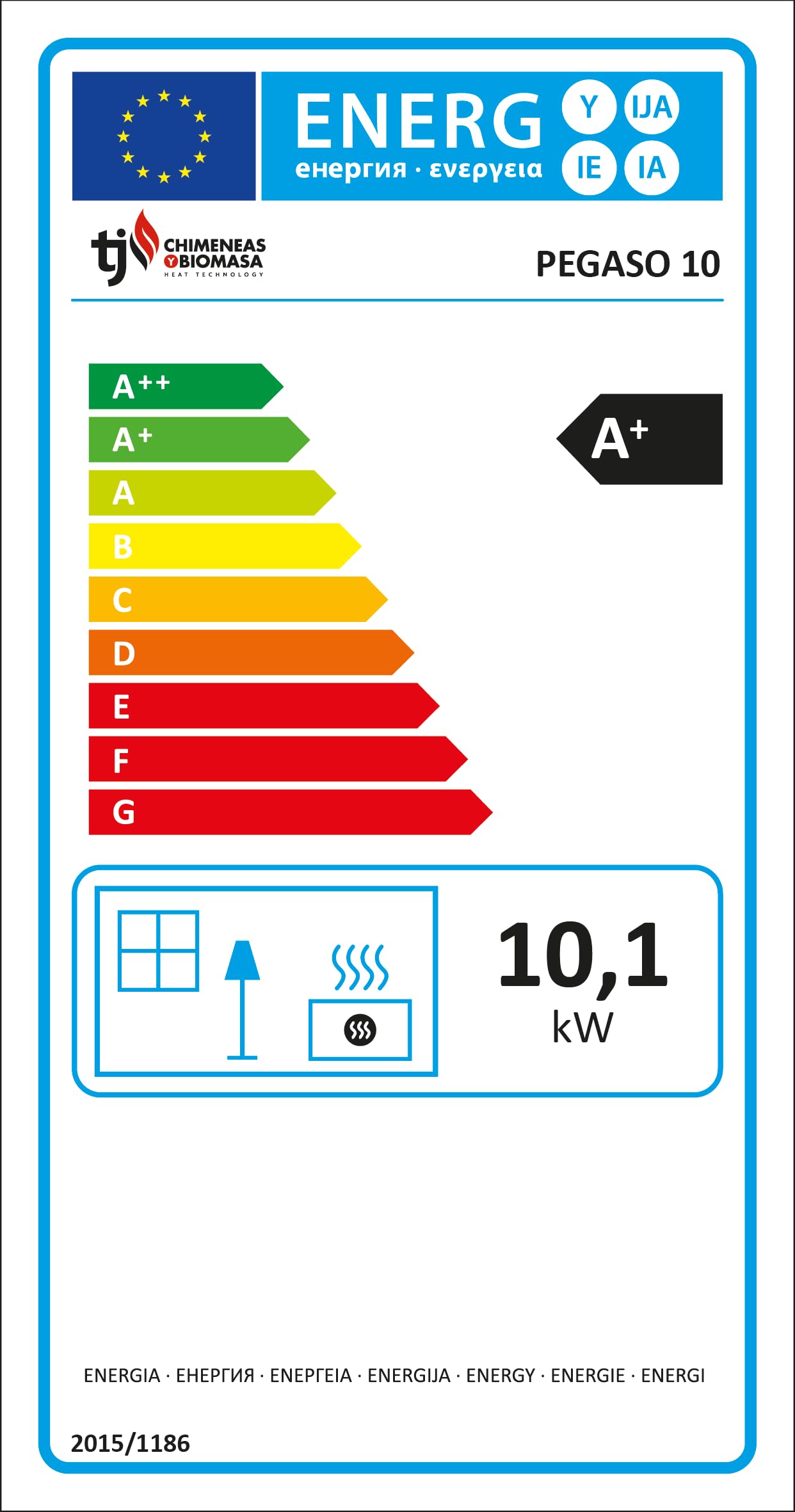 TJ - Estufa de Pellets Canalizable de Pasillo Modelo Pegaso (BLANCO, 10 kW)