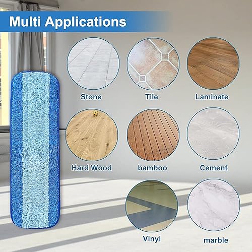 Miniatura 5 de 5 almohadillas de repuesto para trapeador, almohadilla de limpieza de microfibra lavable, almohadillas de repuesto reutilizables, madera dura y