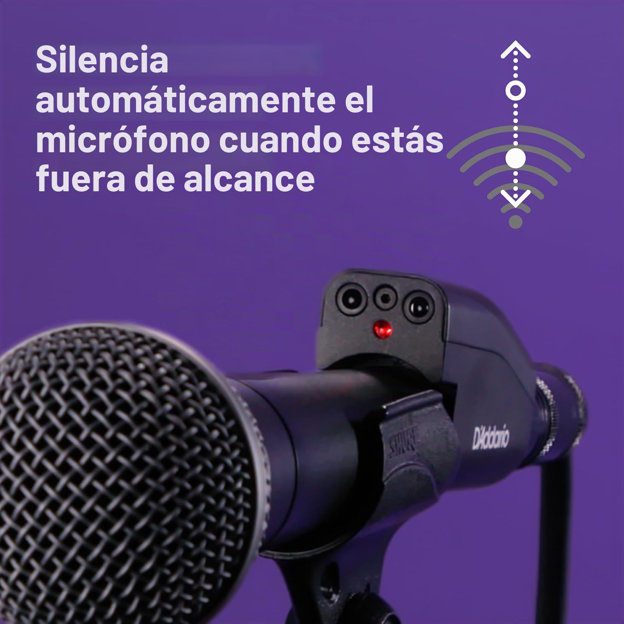 Sensor de micrófono infrarrojo D'Addario Mic Mute - Eliminador de realimentación