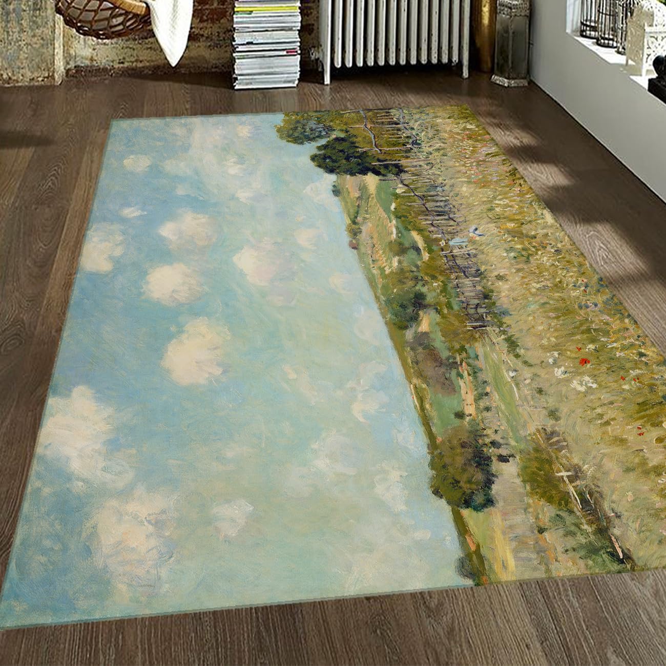 Tapis de prairie 1875 style pastoral 120x150cm pour salon et cuisine