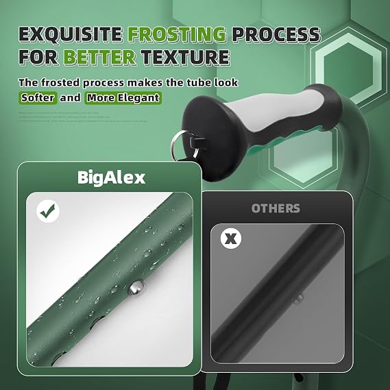 BigAlex Folding Walking Sticks for Men & Women, Adjustable Stability Stick for Mobility, Heavy Duty, Foldable, Lightweight, Portable Travel Aid with Comfortable Offset Handle for Seniors & Adults