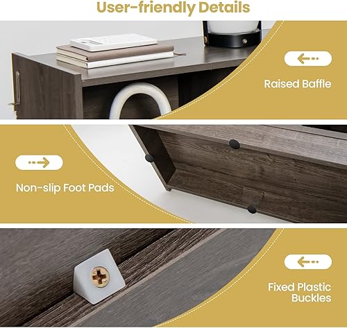 Miniatura 8 de Tangkula Estantería de madera con forma de cubo de almacenamiento de 3 niveles y 8 cubos estantería multiusos estante de exhibición para sala de