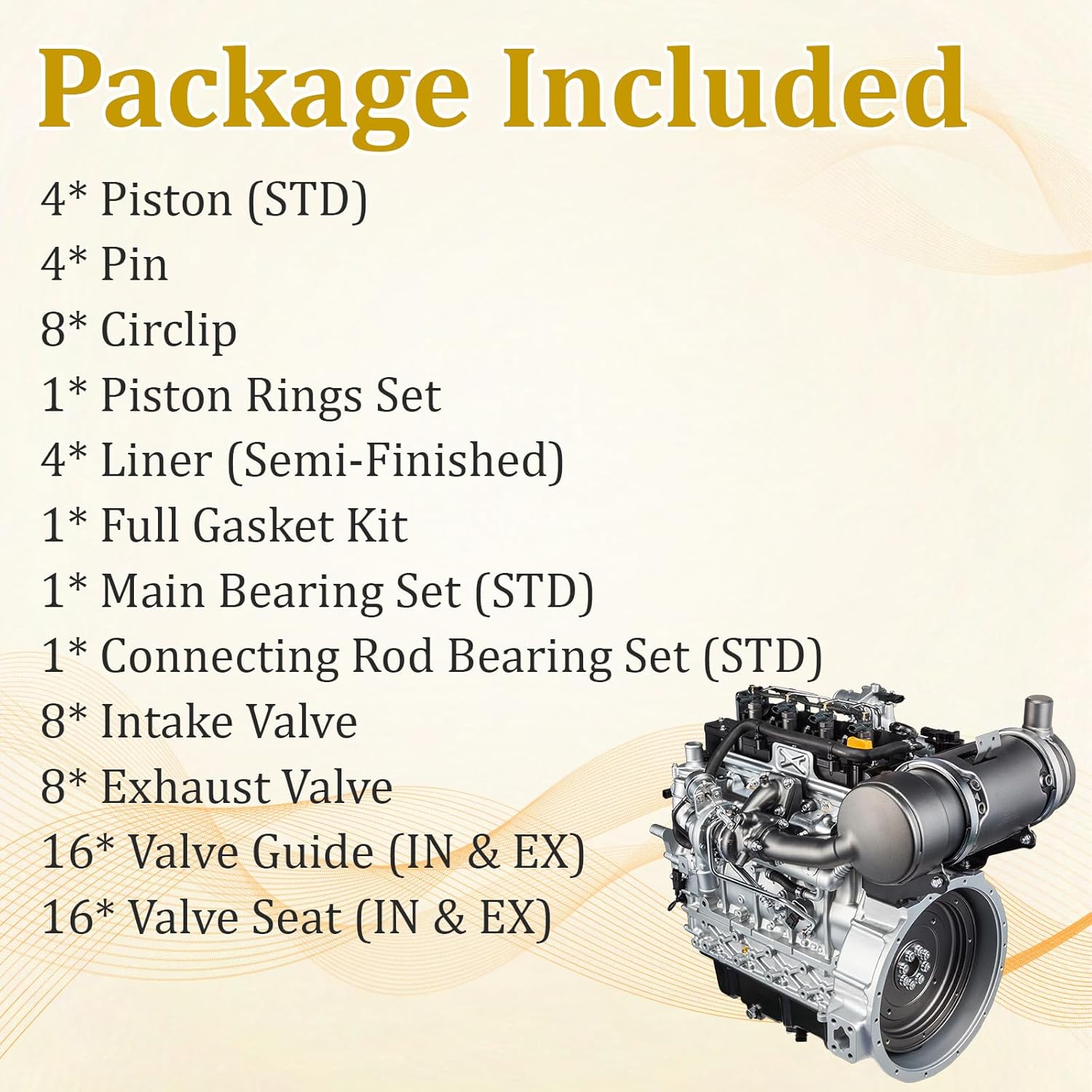 D24 Full Rebuild Overhaul Gasket Kit Fits For Doosan Daewoo D24 Engine Spare Parts Tractor For Bobcat Track S510 S530 S550 S570 S590 T550 T590 Loader