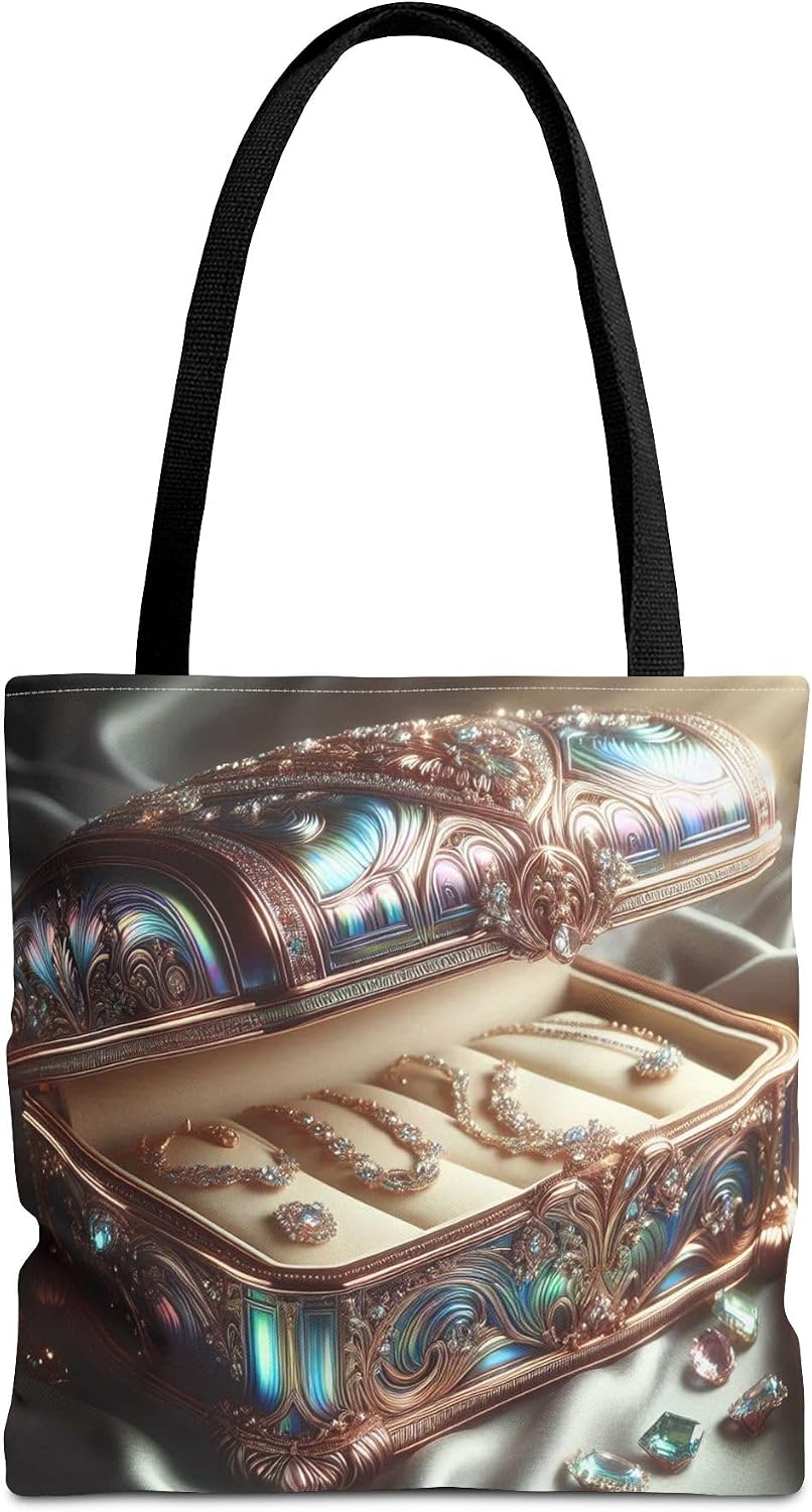 Premium Iridescent Jewelry Case Tote Bag with Reinforced Stitching