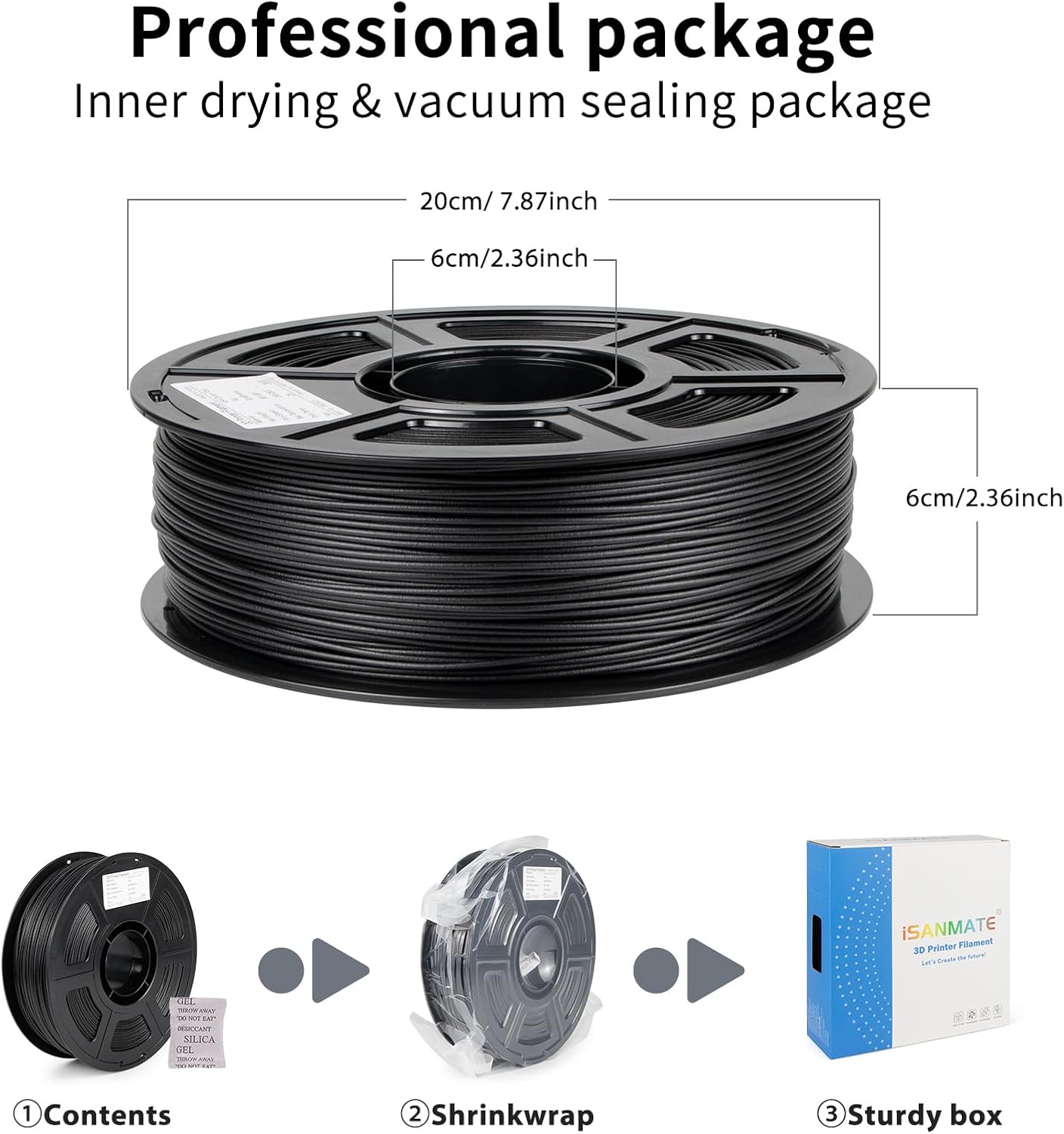 iSANMATE Carbon Fiber ASA Filament 1.75mm,UV/Rain/Heat Resistant Tough 3D Printer Filament, ASA CF Perfect for Outdoor Functional Parts, Dimensional Accuracy +/- 0.02mm, 1kg Spool (2.2lbs)