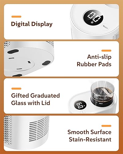 Miniatura 5 de Calentador de taza de café, mini refrigerador para enfriador de vino, calentador de tazas 3 en 1 para escritorio (enfriamiento, calefacción y