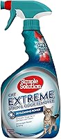 Simple Solution Extreme Cat Stain & Odor Eliminator - Enzymatic Urine Remover for Carpets, Upholstery, Floors, 32oz Spray