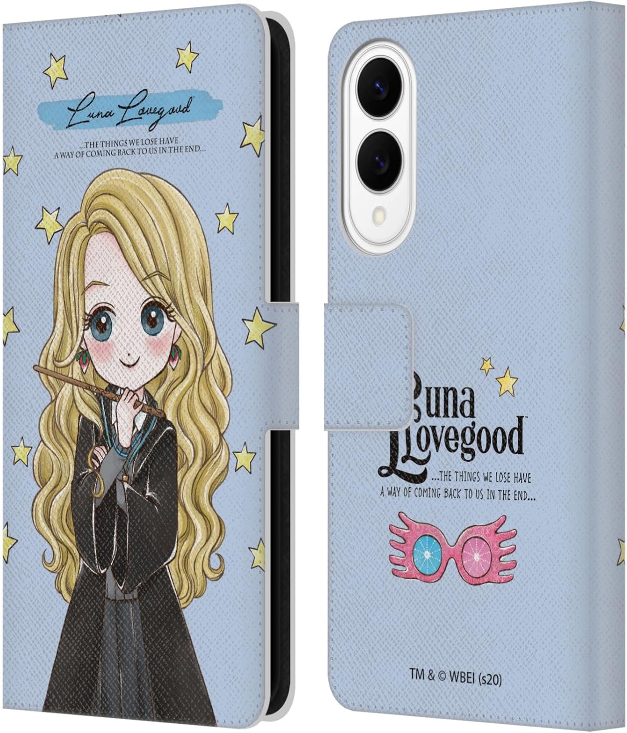 Head Case Designs Officially Licensed Harry Potter Luna Lovegood Deathly Hallows XXXVII Leather Wallet Case Compatible with Samsung Galaxy S25 Edge