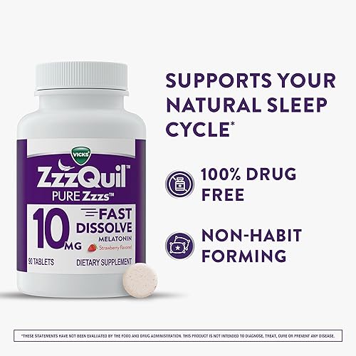 Miniatura 3 de ZzzQuil Pure Zzzs - Melatonina de disolución rápida, melatonina de 10 mg, suplemento de ayuda para dormir, ayuda para dormir para adultos, sabor a