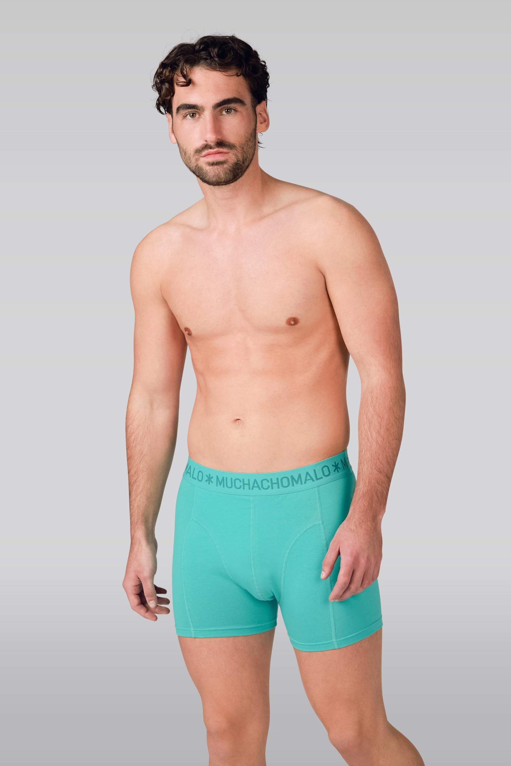 Muchachomalo Boxer da uomo, tinta unita, biancheria intima da uomo, confezione multipla, confezione da 6, boxer Solid con vestibilità classica, con elastico in vita