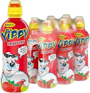 Yippy Erdbeere | der fruchtig farbenfrohe Kinderspaß | mit 5 Vitaminen und Calcium | 6x 330ml PET Flasche