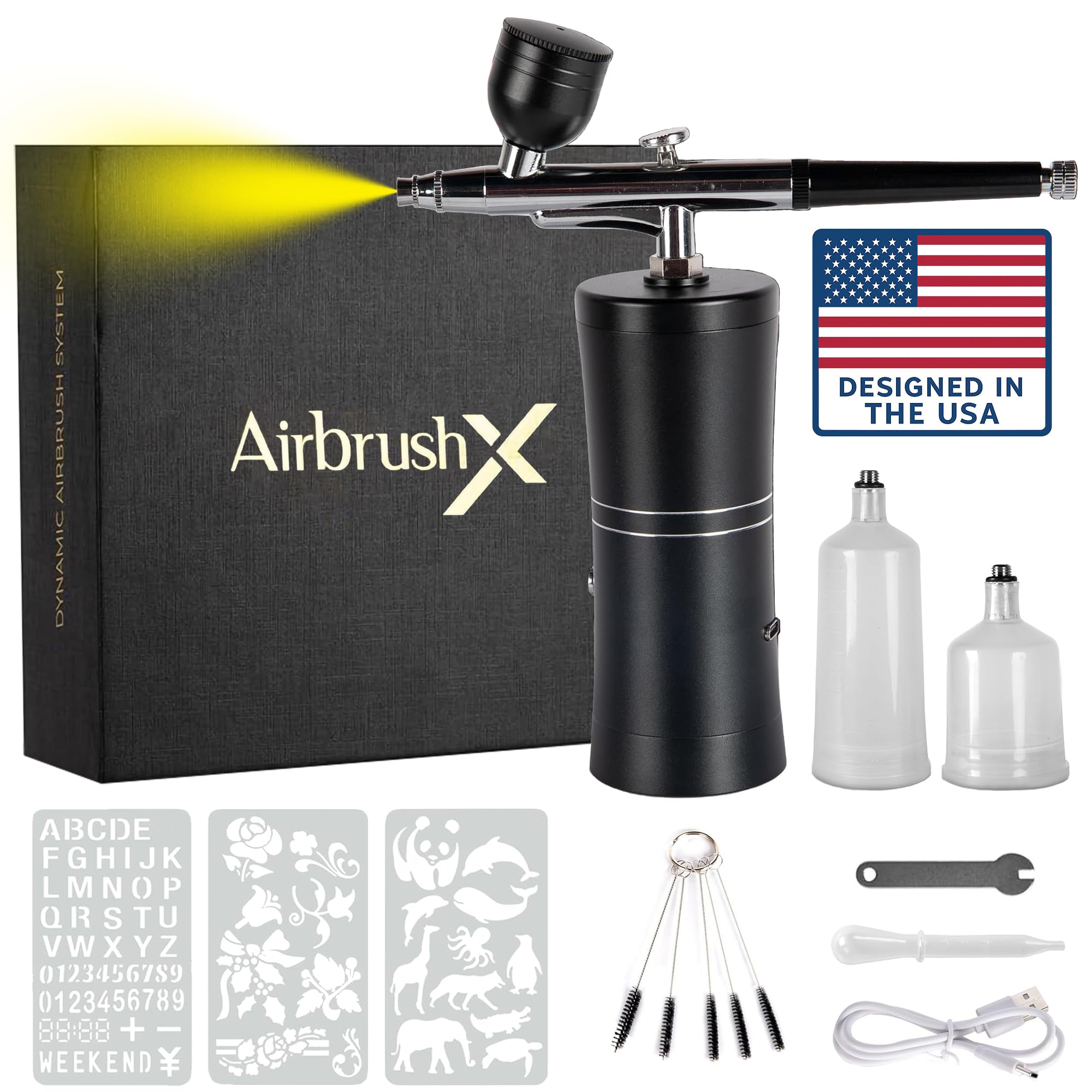 Airbrush Kit, Airbrush for Nails, Air Brush Kit with Air Compressor, Air Brush for Nails, Airbrush Compressor, Nail Airbrush Machine, Enhancements Barber Spray, Airbrush Gun, Air Brush Painting Set. : Arts
