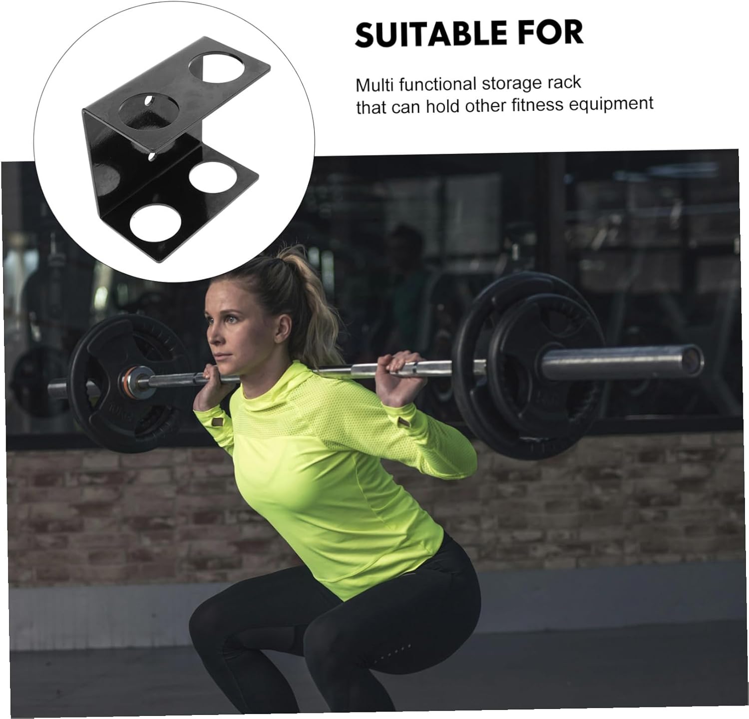 Wall-mounted Barbell Rack Gym Organizer for Home Gym Space-saving Weight Stand for Plates and Barbells Multi-purpose Storage Easy Installation Efficient Workout Equipment Holder