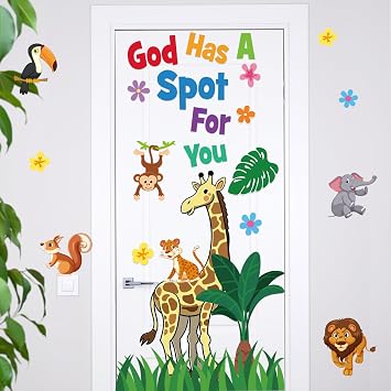 Honoson 50 Pcs Classroom Door Decor God Has A Spot for You Set