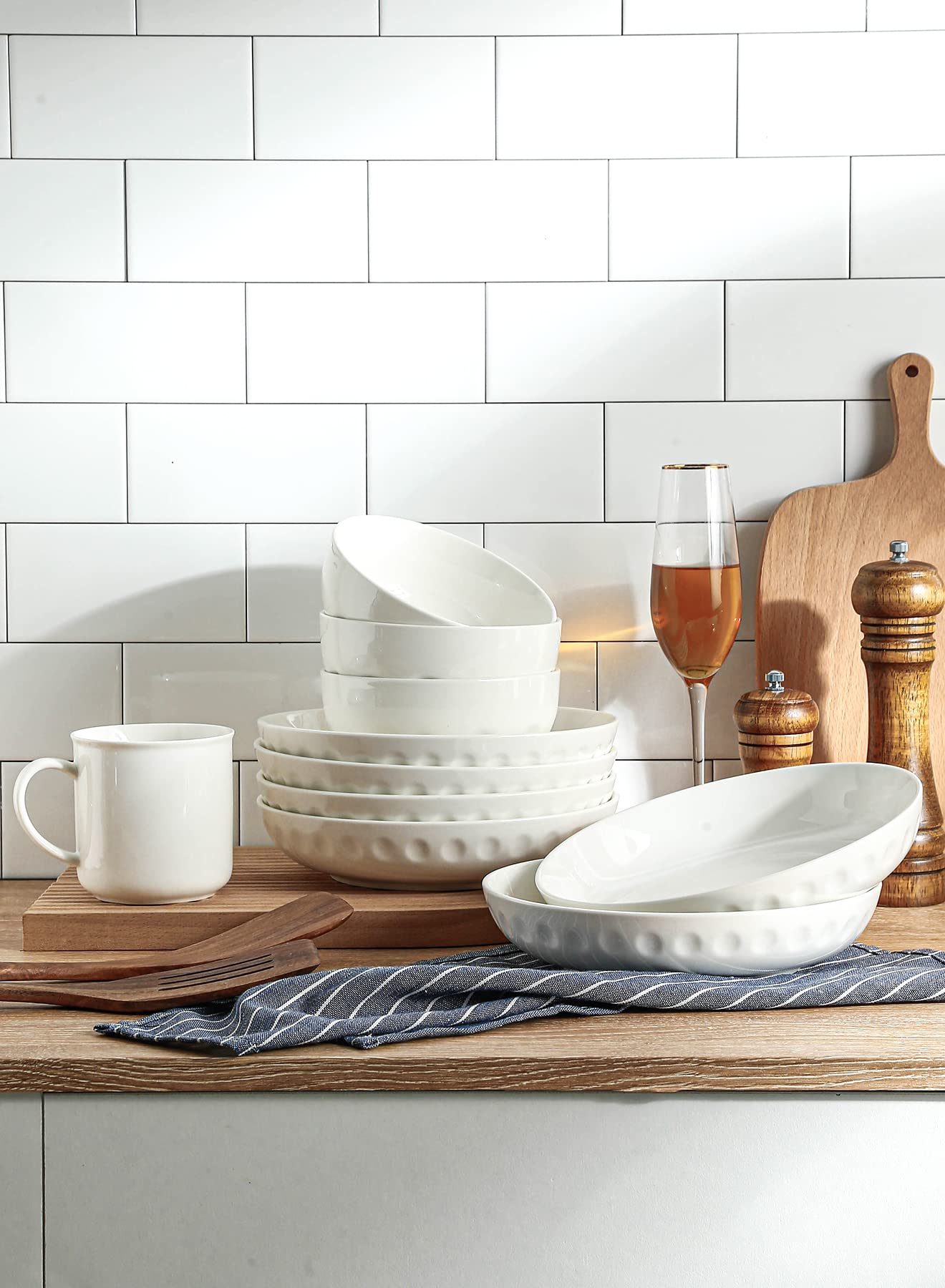 Lot De 4 Assiettes Creuses En Faïence, Bols À Soupe Sesam, Assiettes Creuses À Spaghetti, Bols À