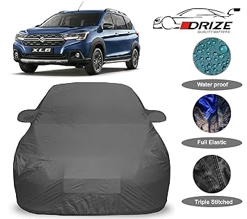 DRIZE Finest 2019 New Maruti Suzuki XL6 Car Cover with Triple Stitched Fully Elastic Ultra Surface Body Protection (Grey Look)