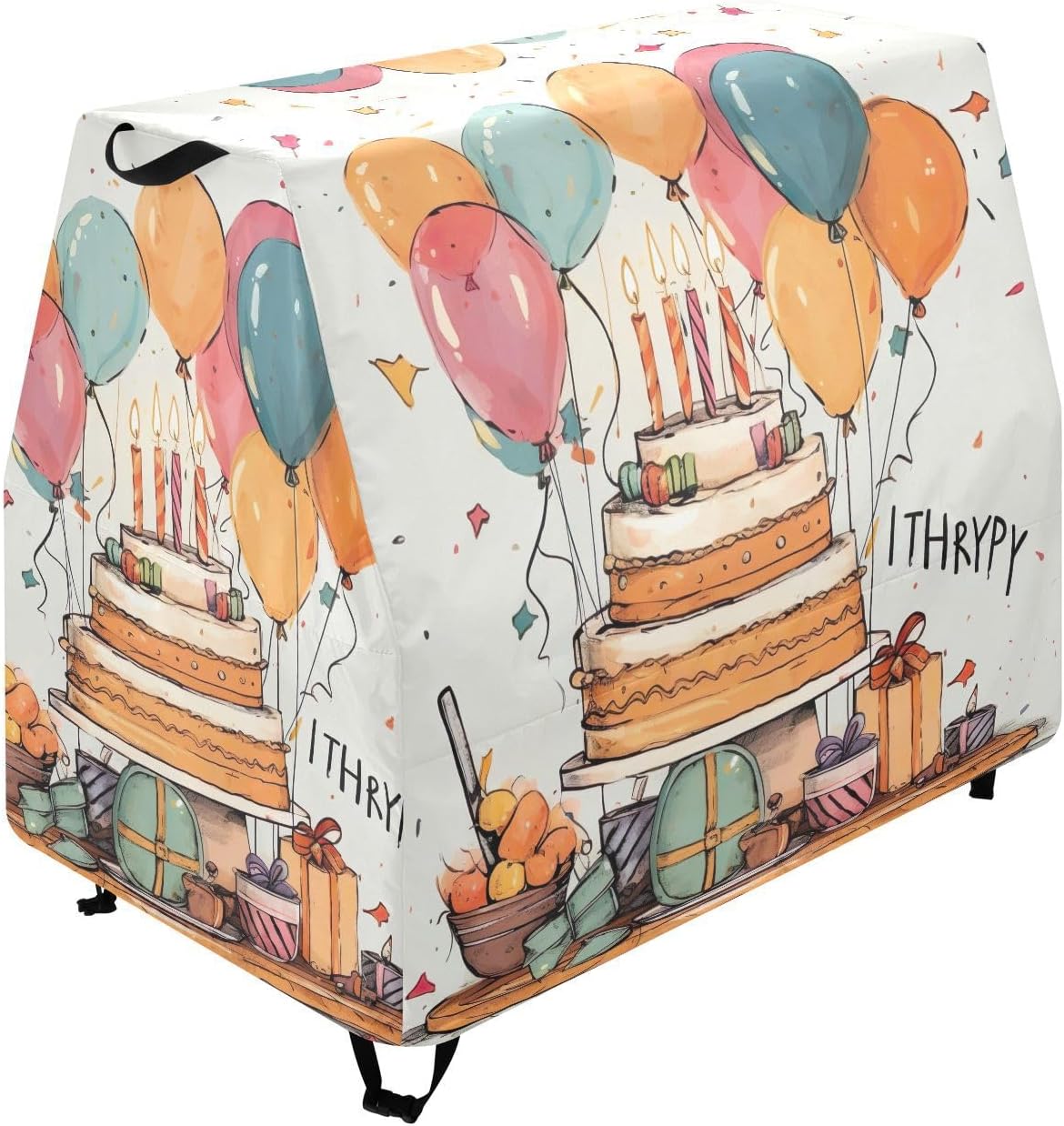 Happy Birthday Pattern Kids Water Table Cover Fit Step2 Rain Showers Splash Pond Water Table, Waterproof Dust Proof Anti-UV Outdoor Toys Cover-Cover only