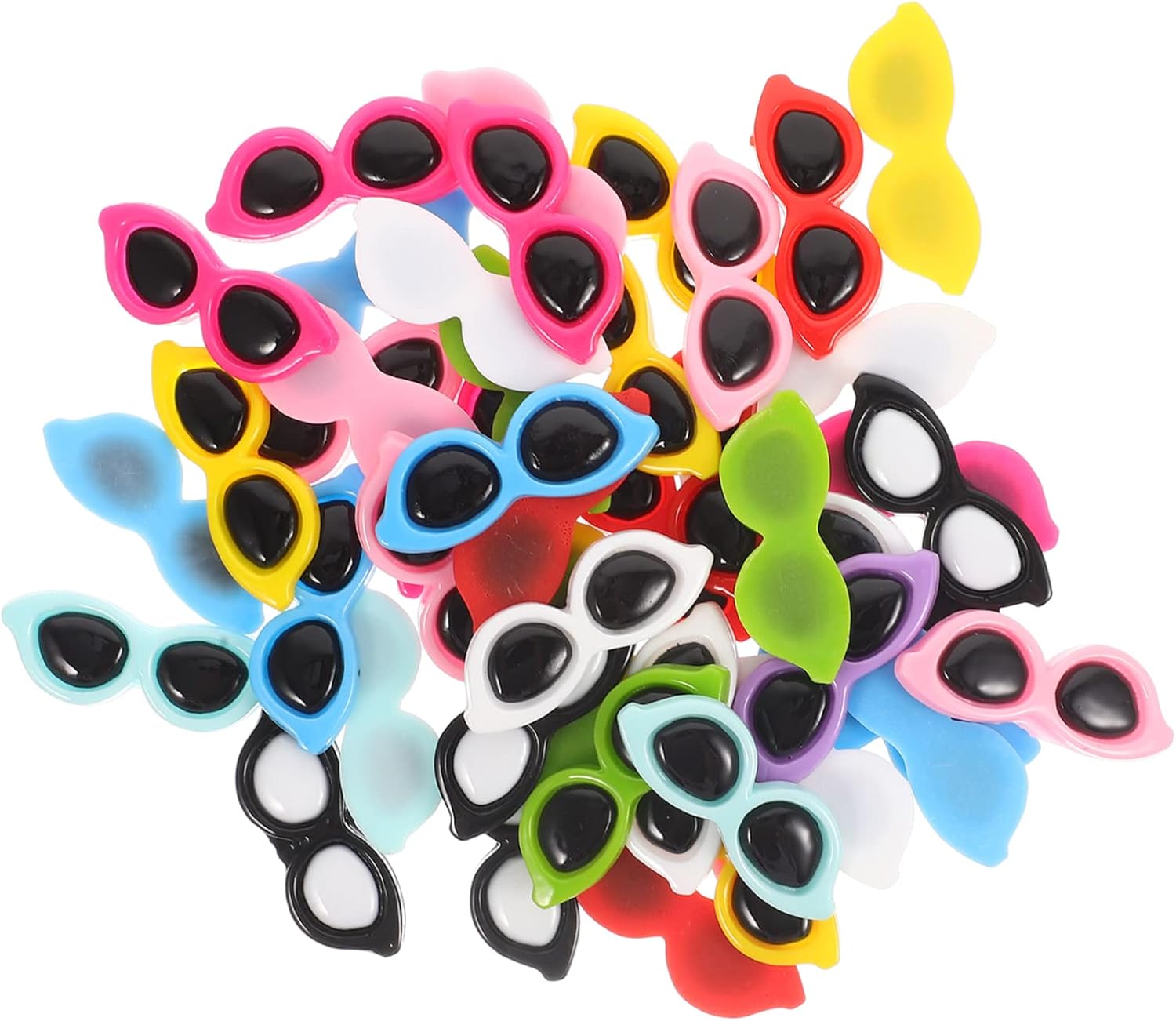 VILLCASE Mobile Phone Ornament 50pcs Glasses Shape Resin DIY Accessories