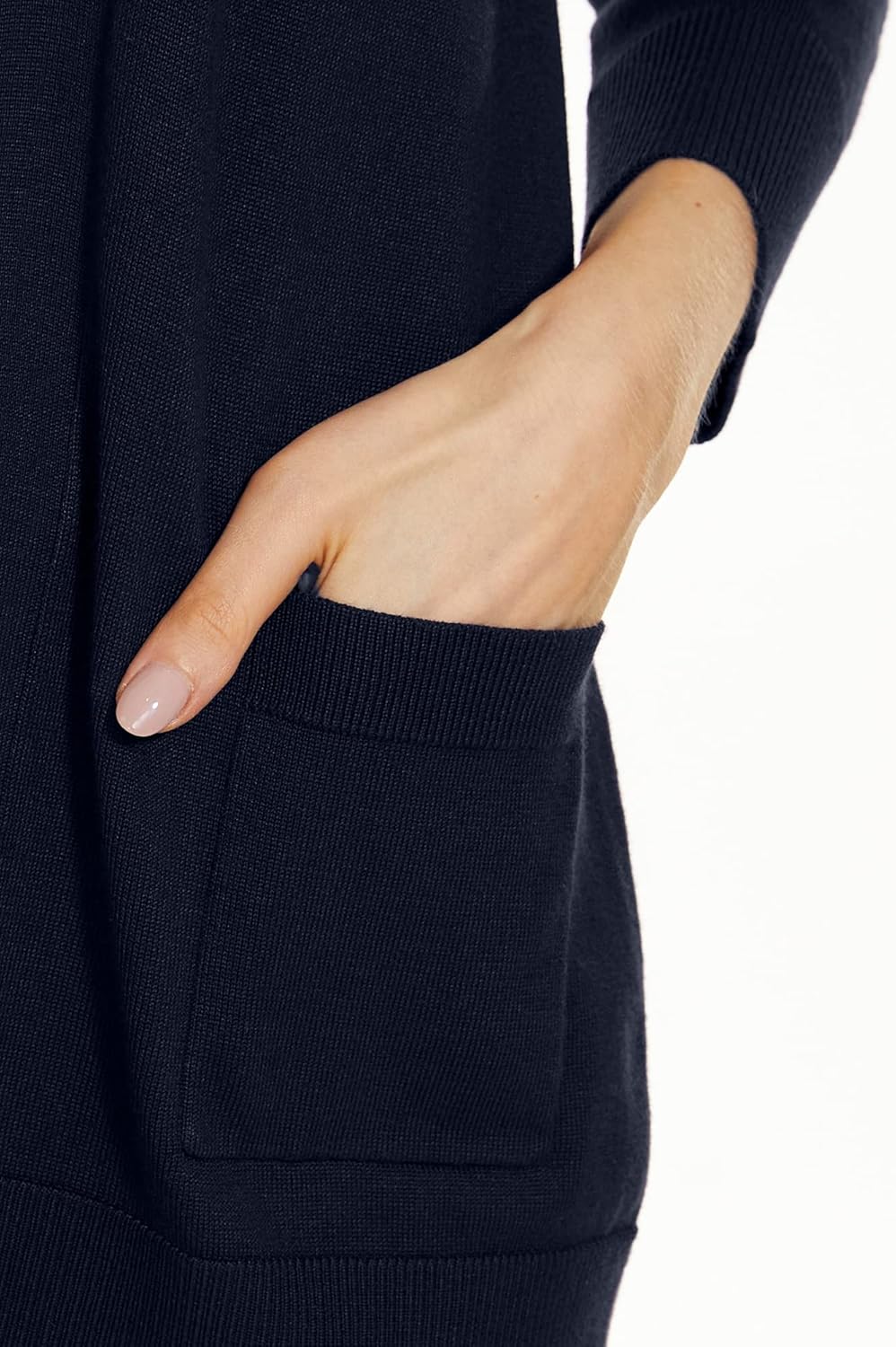 INKOFF Women's 3/4 Sleeve Cardigan Sweater Open Front Knit with Pockets Rib Hem Casual S-XXL - Image 6