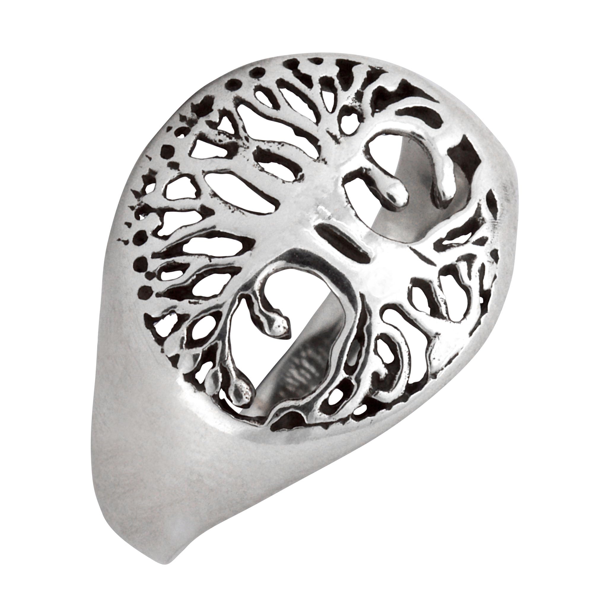 Silverly Anillo Sello del Árbol Vida Plata de Ley Hombre | Anillo Celta Plata 925 Grueso Mujer | Regalo Joyería Clásica Inspirada Naturaleza | Pieza Símbolo Wiccano Diseño Calado Estilo Filigrana