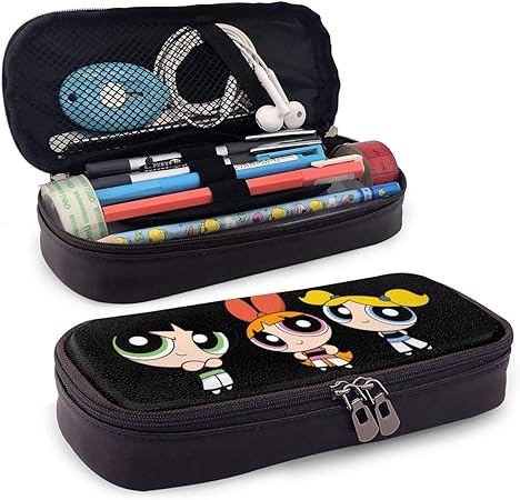 Amazon パワーパフガールズ 筆箱 Pu 革 ペンケース 色鉛筆ケース 文具収納 化粧バッグ 小さい財布 文房具バッグ 小銭入れ ダブルジッパー 多機能ケース 大容量 通学 学生用 社会人用 ペンケース 文房具 オフィス用品