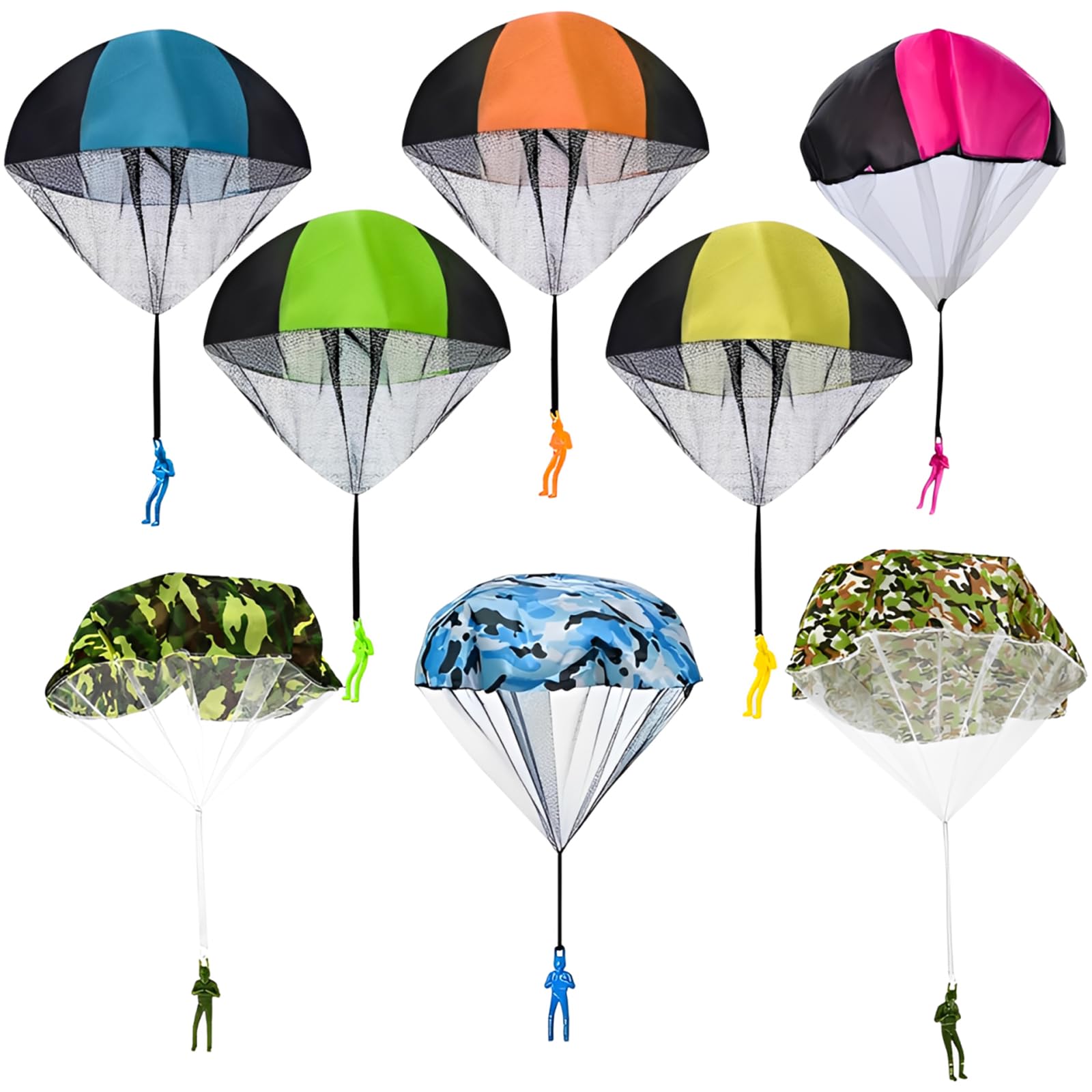 ZPSCXQ 8 Parachute Toys, Hand Throwing Parachutes for Outdoor Games