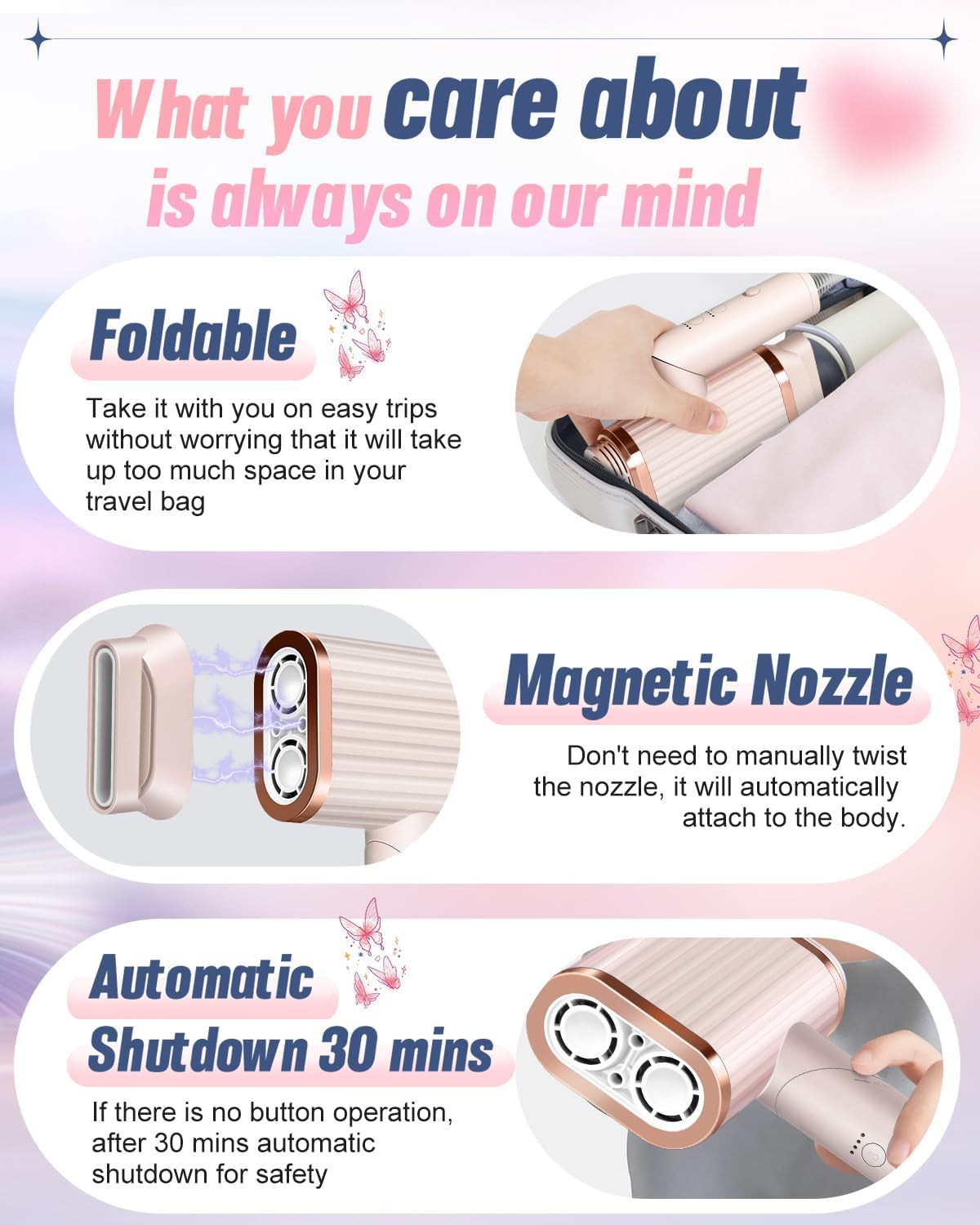 Professional High Speed Ionic Hair Dryer - 260,000 RPM Dual High-Speed Brushless Motors Blow Dryer for 6X Fast Drying,Low-Noise 4 Temps /4 Speeds,Hairdryer with Magnetic Concentrator for Women