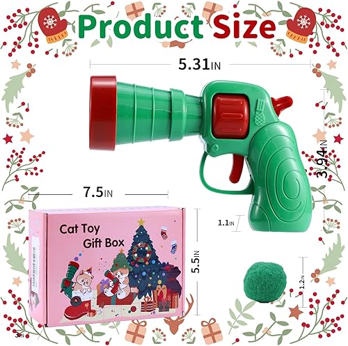 Miniatura 3 de Hggha Pelotas de juguete para gatos, juguetes interactivos para gatos, juguetes de bolas para gatos con 1 lanzador (nuevo) y 80 bolas de pompones,